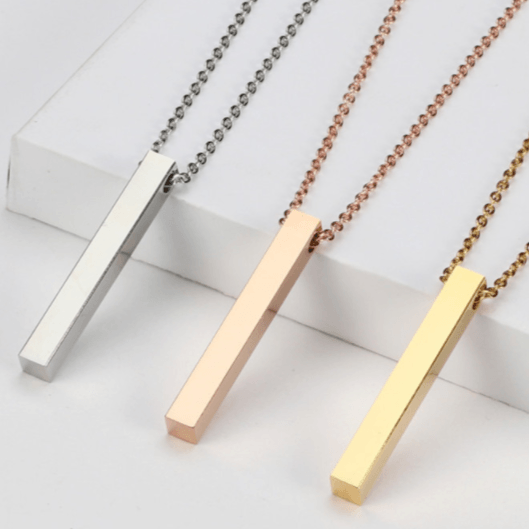 Customizable Stainless Steel 'STABILITY' Bar Necklace