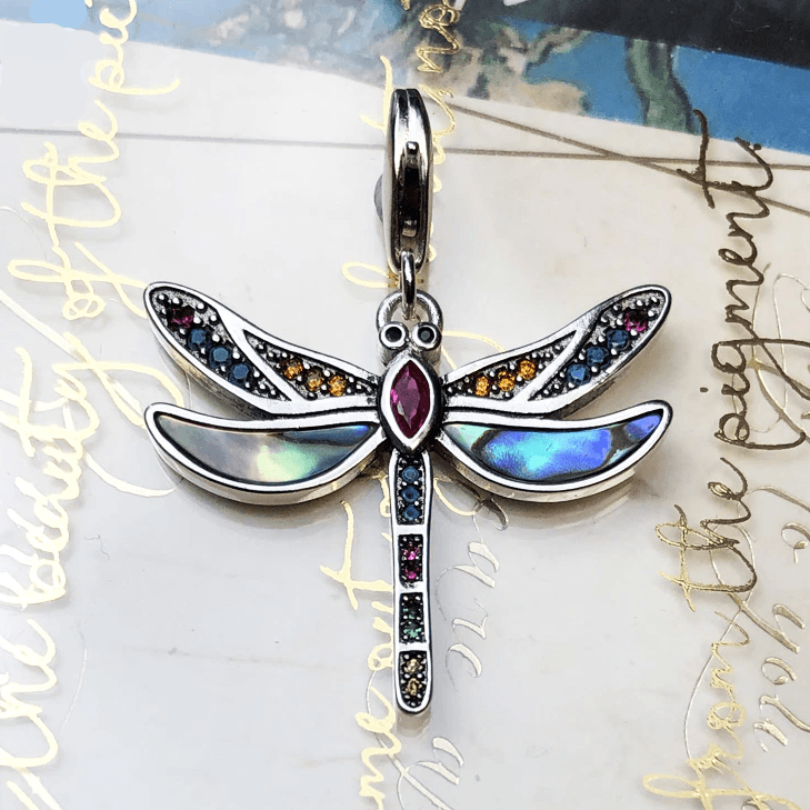 Silver & Zirconia Dragonfly Journey to Paradise Pendant Necklace