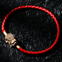 Thumbnail for Feng Shui Pixiu & Braided Leather WEALTH Bracelet