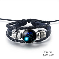 Thumbnail for Zodiac Constellations Astrology Spirit Braided Leather Bracelet
