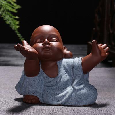 5pc/Set Top Quality Buddha Monk Tea Pet Figurines