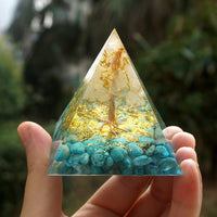 Thumbnail for #47- Handmade Rose Quartz & Turquoise Tree of Life 'EMOTIONAL BALANCE' ORGONITE Pyramid