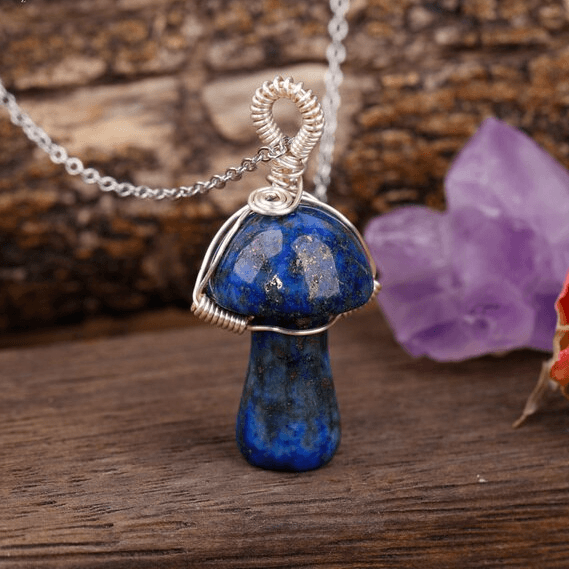 Natural Stone Toad Stool Mushroom Necklace