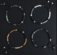 Thumbnail for Natural Onyx Black Obsidian Minimalist Bracelet (4 Styles)