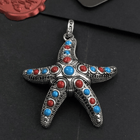 Thumbnail for Silver & Zirconia Bohemia Starfish Pendant Necklace