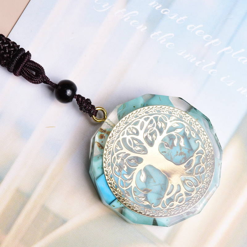 #69-Handmade Lapis Lazuli Crystal Tree Of Life ' SPEAK ONE'S TRUTH' ORGONITE Pendant