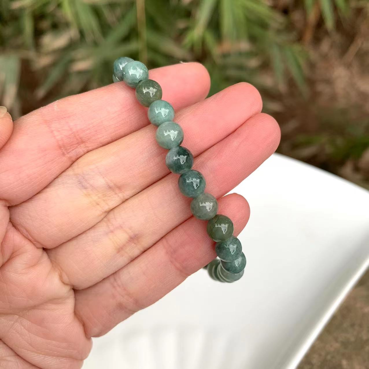 Natural 6mm Burmese Jade Bead Bracelet