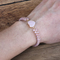 Thumbnail for Sparkling Moon Love Heart Opal Bracelet