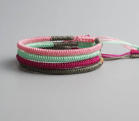 Thumbnail for Tibetan Buddhist Handmade Knots Lucky Rope Bracelets - Happiness