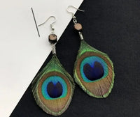 Thumbnail for Empress Peacock Feather Earrings