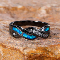 Thumbnail for Blue Fire Opal  Cross Ring YourSoulPlace