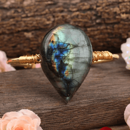 Natural Labradorite Tear Drop Hand Crafted Bracelet