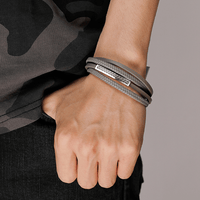 Thumbnail for Men's Lucky 'Fu' Layered Leather Bracelet