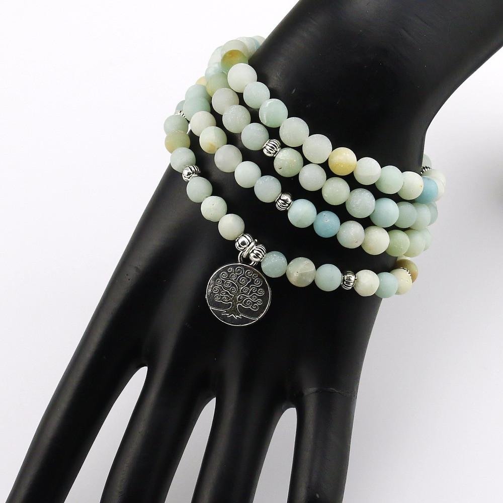 Frosted Amazonite Bracelet Prayer Beads 6mm