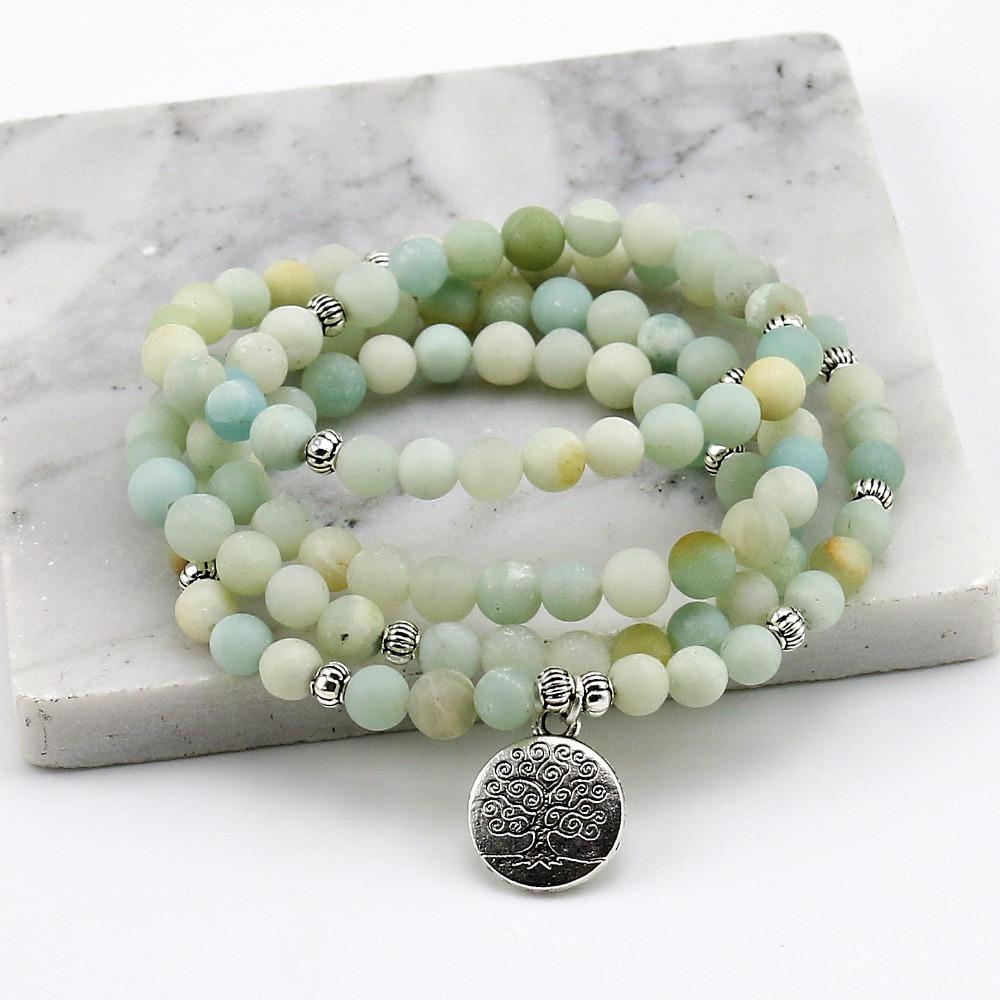 Frosted Amazonite Bracelet Prayer Beads 6mm