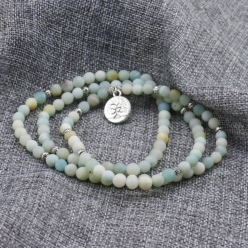 Frosted Amazonite Bracelet Prayer Beads 6mm