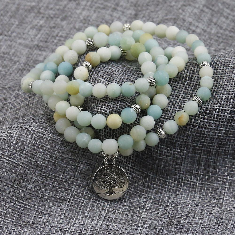 Frosted Amazonite Bracelet Prayer Beads 6mm