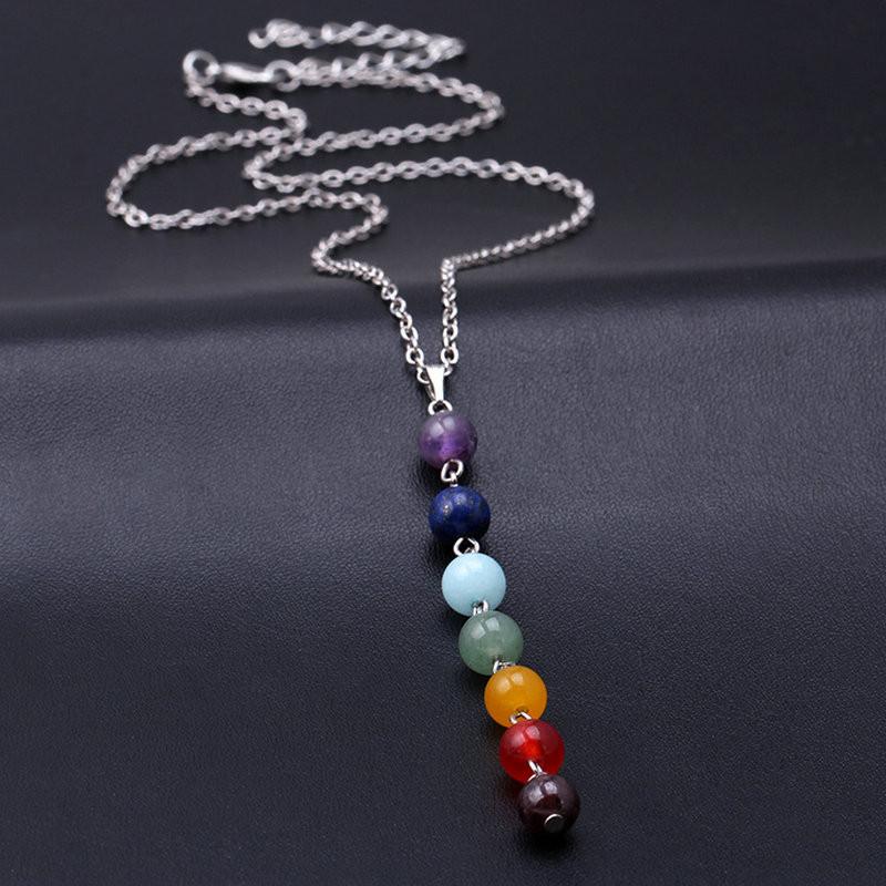 7 Chakra Gem Stone Healing & Balancing Pendant Necklace