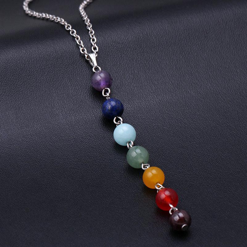 7 Chakra Gem Stone Healing & Balancing Pendant Necklace