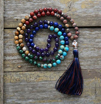 Thumbnail for Beautiful 7 Chakra Natural Stone Mala Pendant Necklace