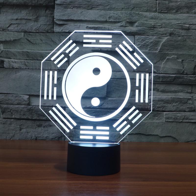 Yin & Yang Tai Chi Color Changing Illusion Lamp