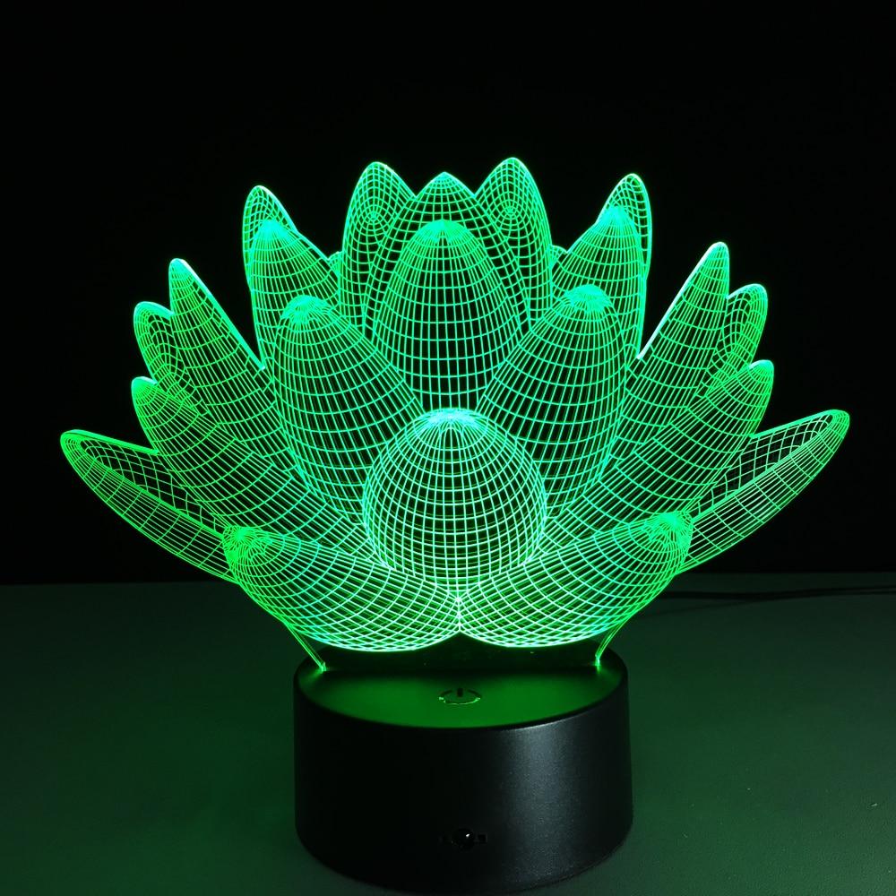 Lotus 3D Colorful LED Night Light