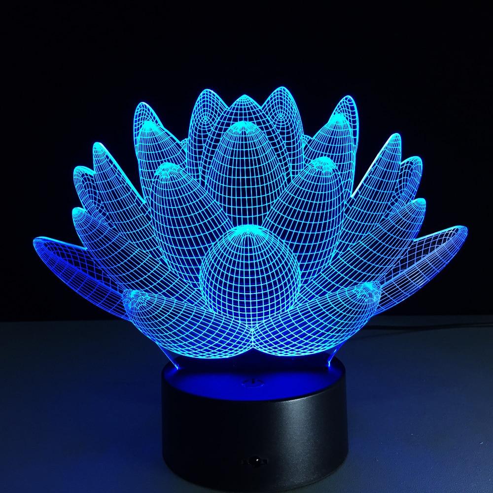 Lotus 3D Colorful LED Night Light