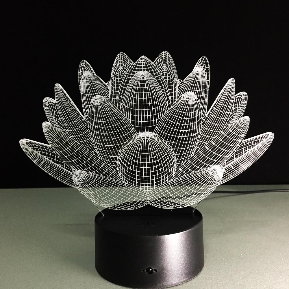 Lotus 3D Colorful LED Night Light