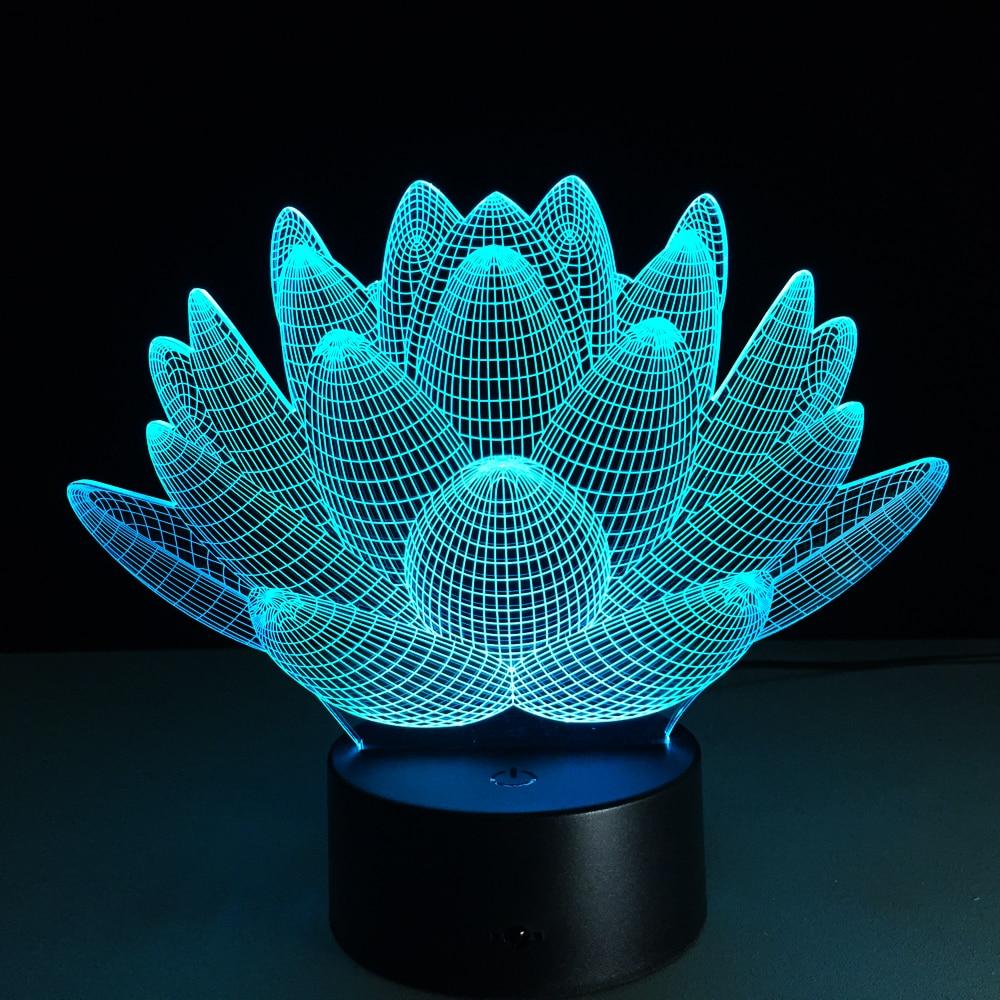 Lotus 3D Colorful LED Night Light