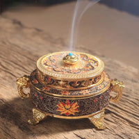 Thumbnail for Antique Royal Tibetan Lotus Incense Burner YourSoulPlace.com