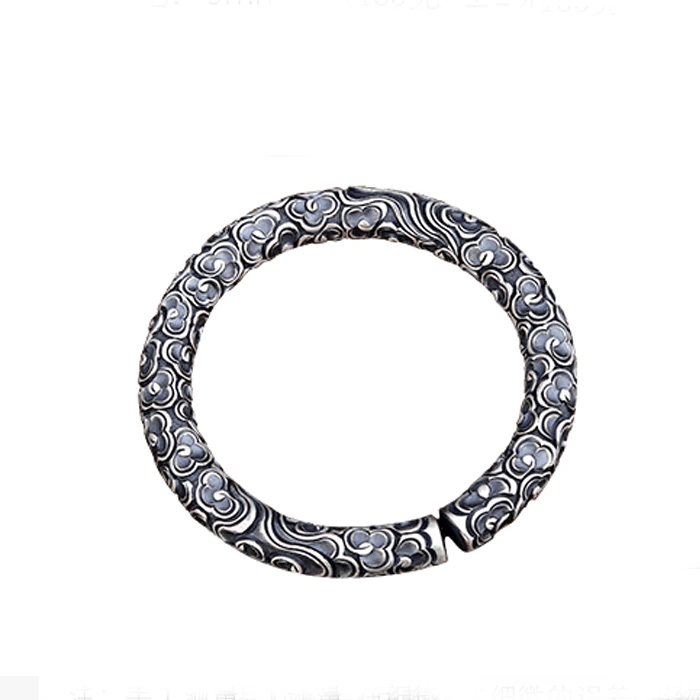 Ethnic Thai Silver Auspicious Cloud Bangle