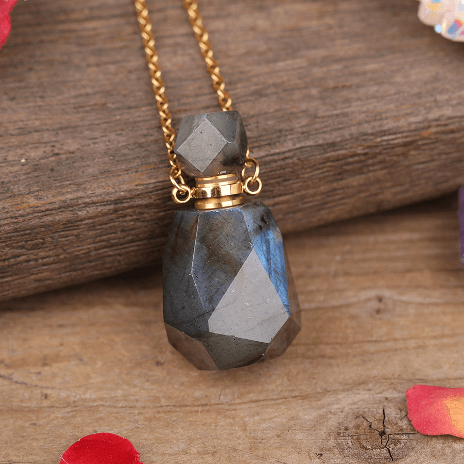 Comforting Natural Labradorite Essential Oil Perfume 'DESTINY ' Necklace