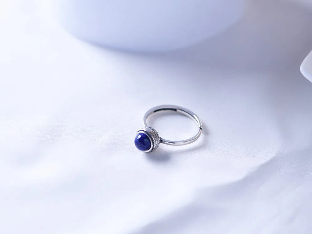 925 Sterling Silver Lapis Lazuli Stone Ring YourSoulPlace