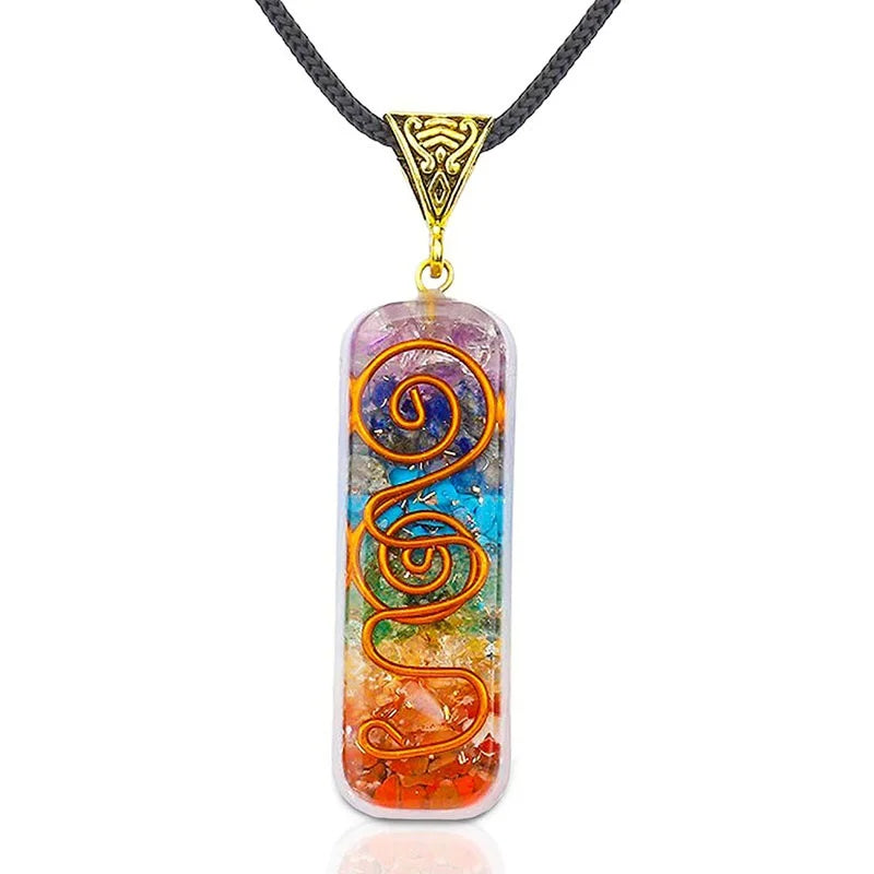 7 Chakras Orgonite Necklace YourSoulPlace.com