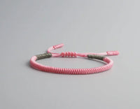 Thumbnail for Tibetan Buddhist Handmade Knots Lucky Rope Bracelets - Happiness