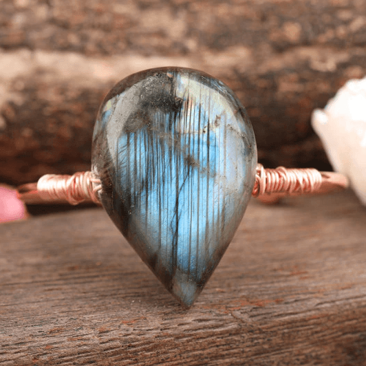 Natural Labradorite Tear Drop Hand Crafted Bracelet