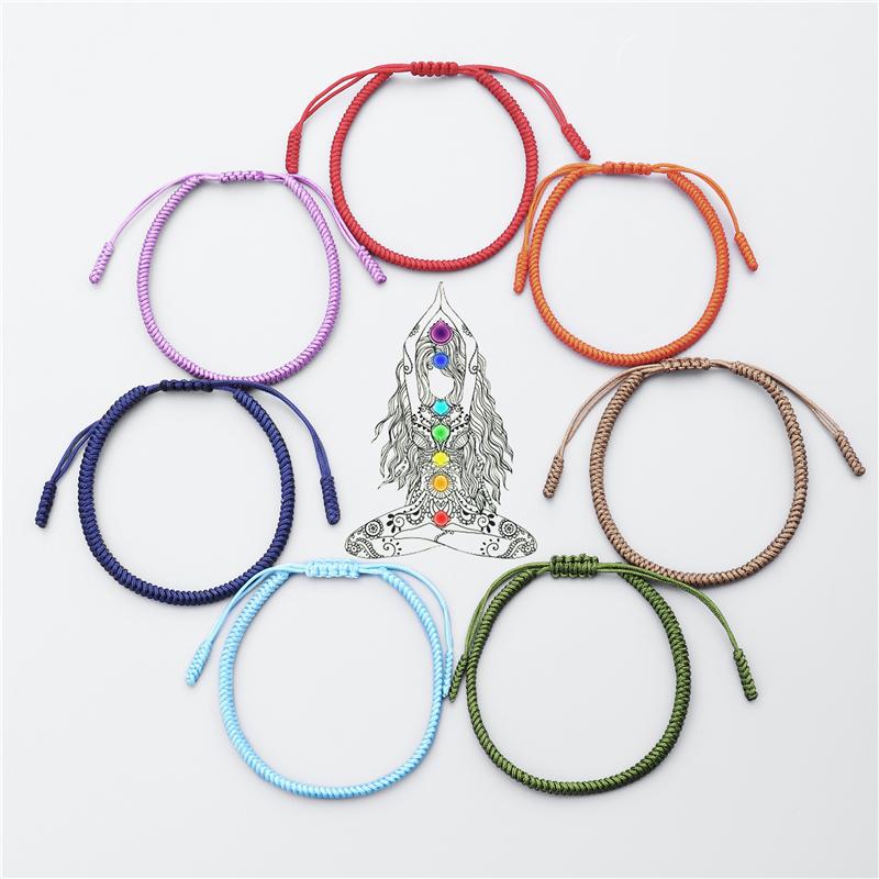 7pcs\set  Hand braided 7 Chakra Bracelets