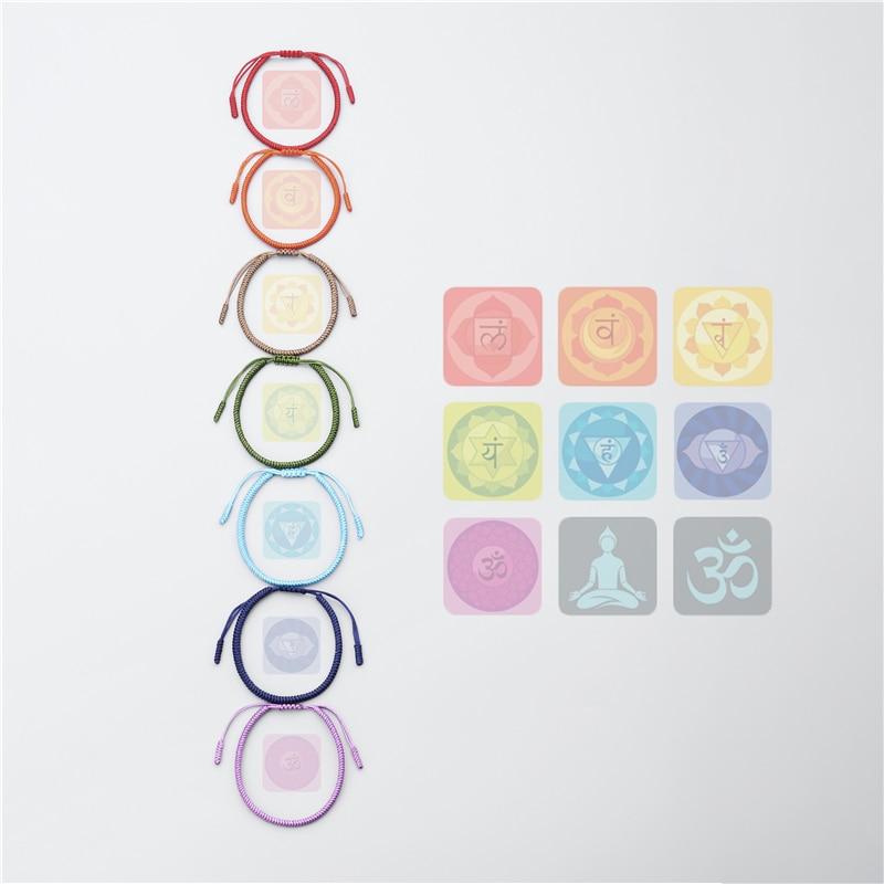 7pcs\set  Hand braided 7 Chakra Bracelets