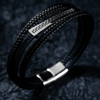 Thumbnail for Men's Lucky 'Fu' Layered Leather Bracelet