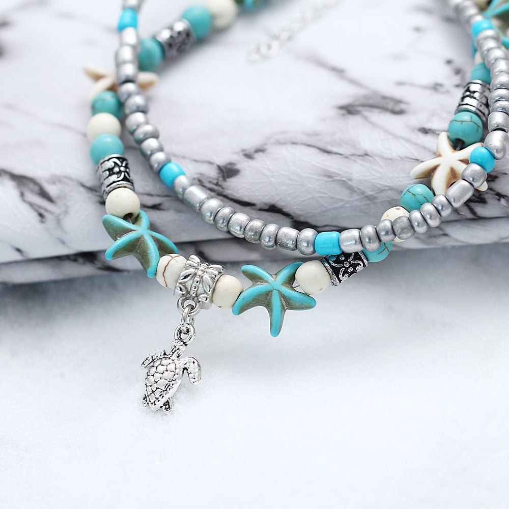 Conch Star Turtle Anklet