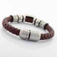 Thumbnail for Men's Stainless Steel Braided Leather with AUSPICIOUS CLOUDS Charms