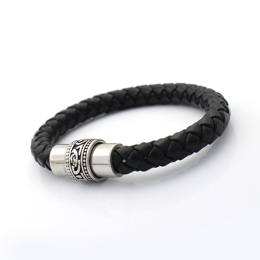 Men's Genuine Leather  Braided Tribal Design Leather Bracelet