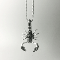 Thumbnail for Silver & Zirconia Men's Scorpion Pendant Necklace