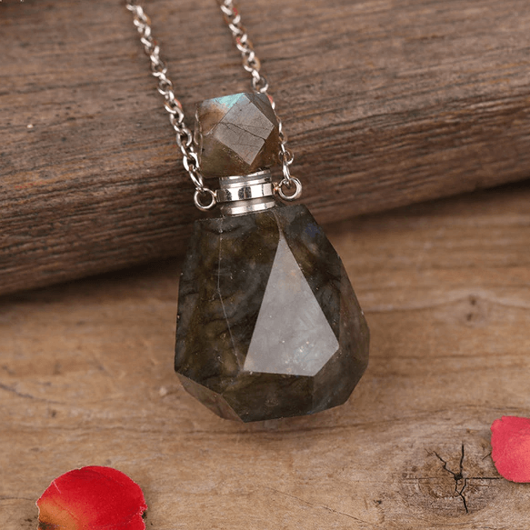 Comforting Natural Labradorite Essential Oil Perfume 'DESTINY ' Necklace