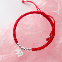 Thumbnail for Sterling Silver Lucky Elephant STRENGTH & LOYALTY Red Rope Bracelet