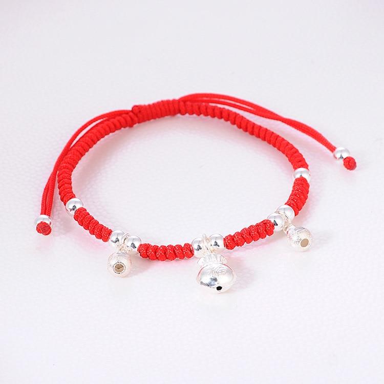 Sterling Silver Money Energy Bag 💰 WEALTH Red Rope Bracelet