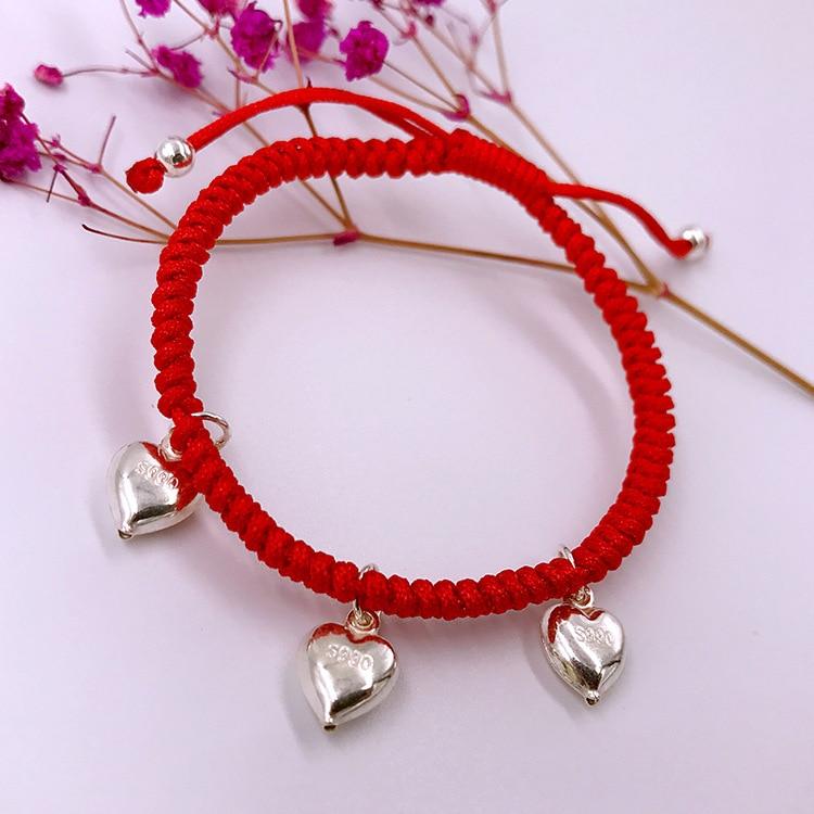 925 Sterling Silver LOVE Heart Friendship Bracelet