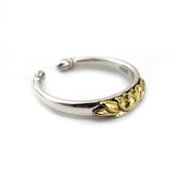 Thumbnail for 925 Sterling Silver Adjustable Open LOTUS Flower ' REBIRTH'  Ring