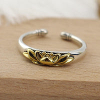 Thumbnail for 925 Sterling Silver Adjustable Open LOTUS Flower ' REBIRTH'  Ring