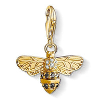 Thumbnail for Silver & Zirconia Golden Honey Bee Charm